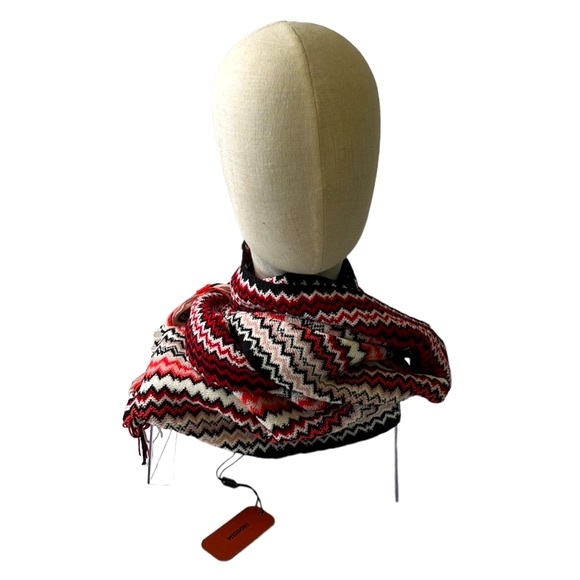 Missoni Multicolor Zig-Zag Fringed Long Wool Scarf - Picture 7 of 16